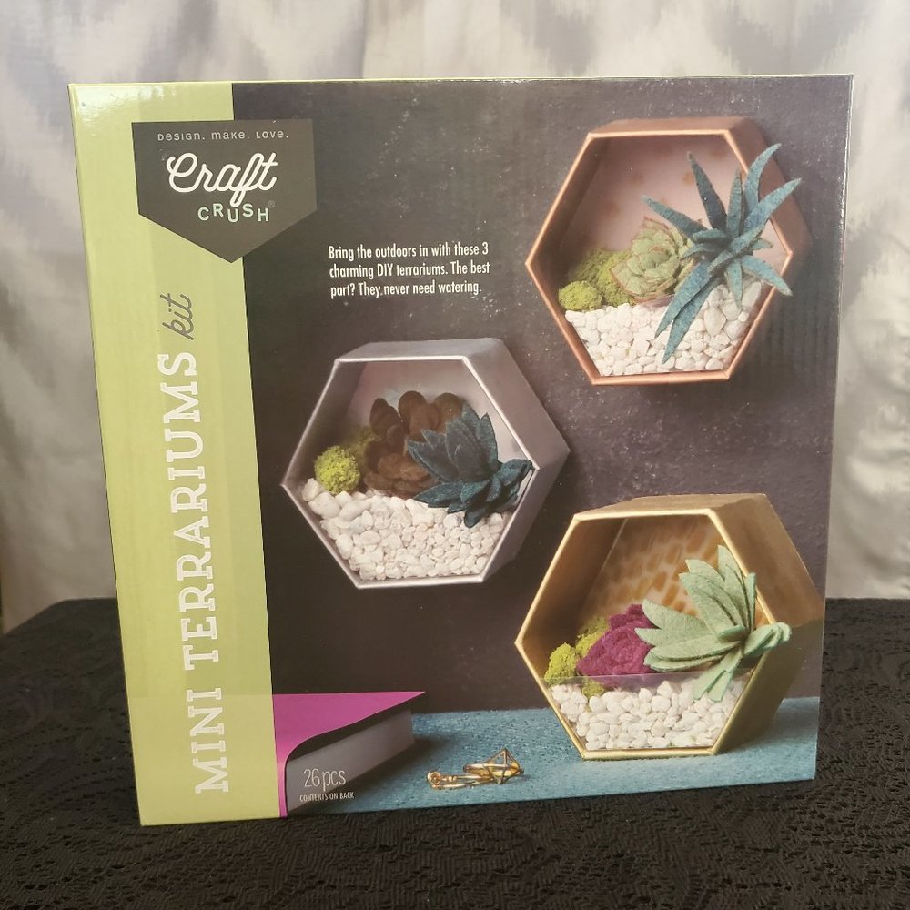 NIB Craft Crush felt mini terrarium kit